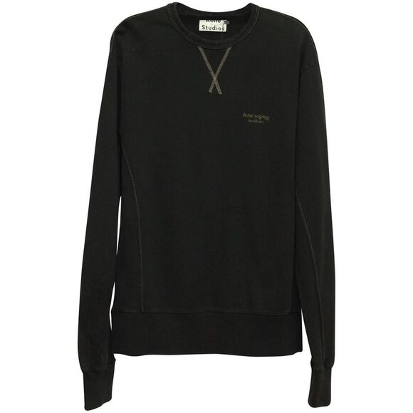 Acne Studios Fynn Acid Crew Sweater in Black Cotton